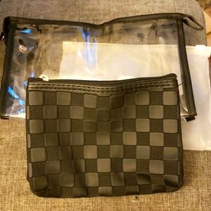 Burfocus Clear Toiletry Bag and Black Cosmetic Makeup Bag Set of 2